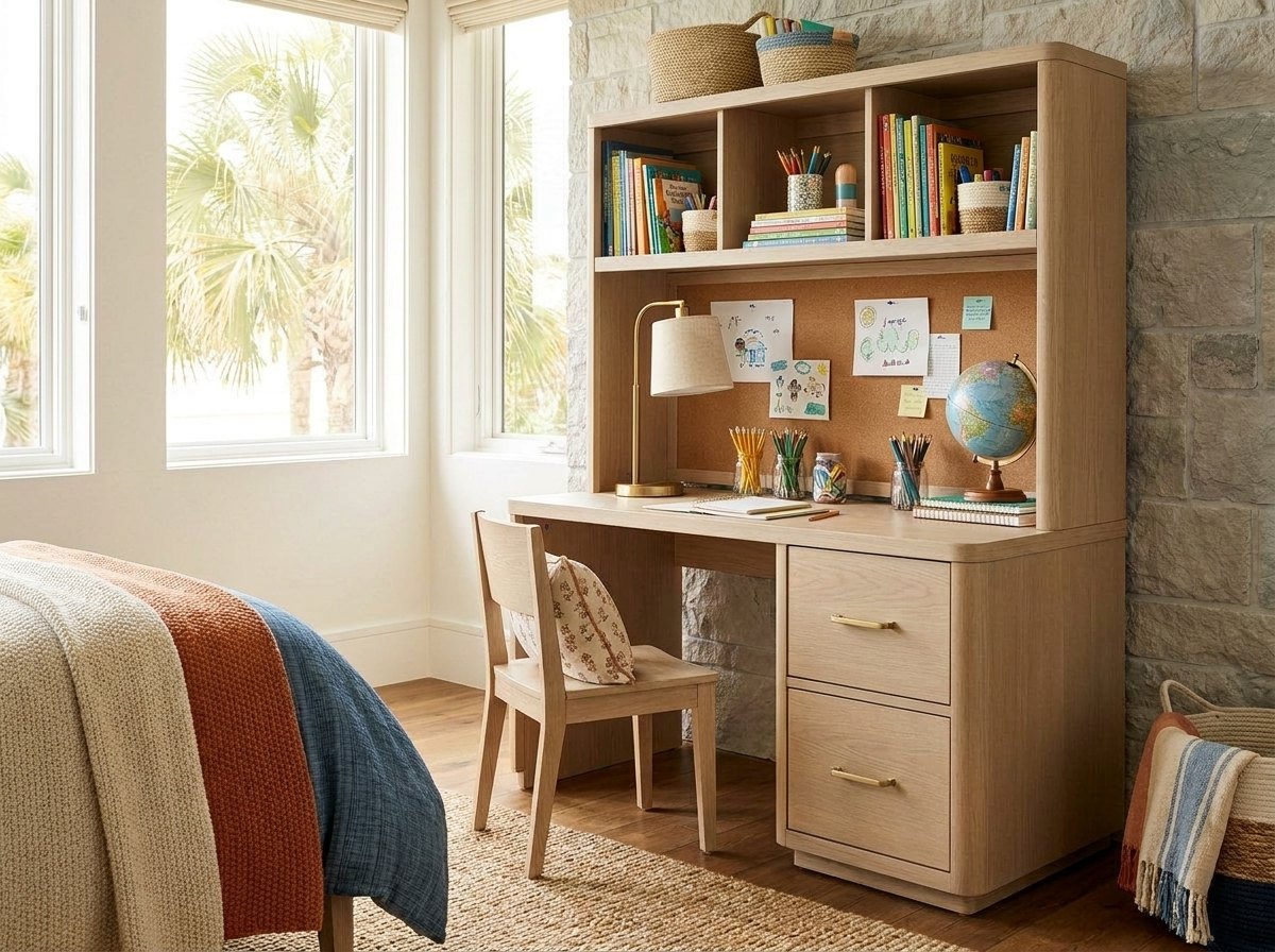 Scholar Kids Desk + Hutch — view 3