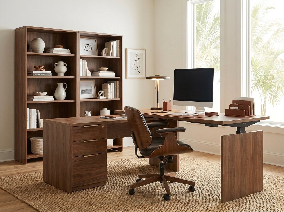 Vertex L-Standing Desk + Bookcase — view 3